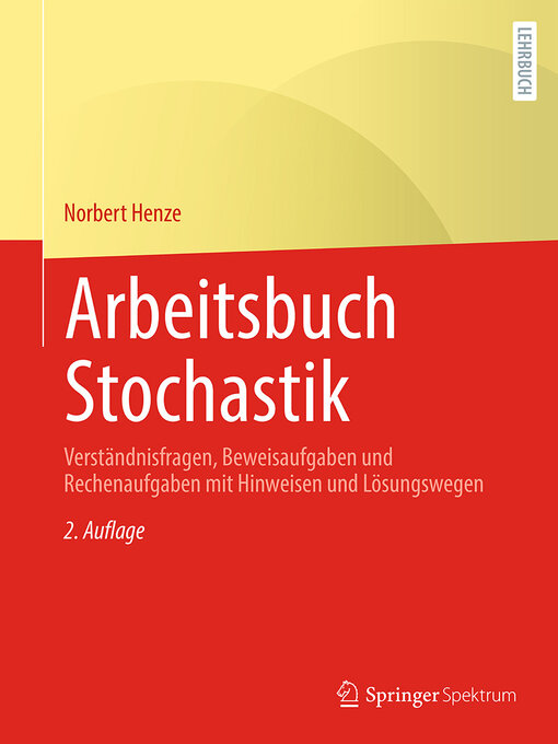 Title details for Arbeitsbuch Stochastik by Norbert Henze - Available